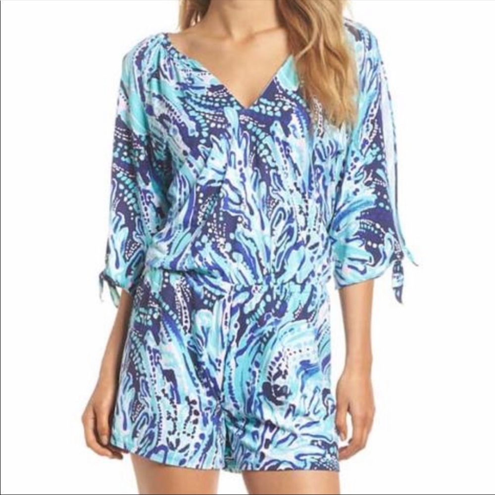Lilly Pulitzer Navy "Crash The Bash" Bryce Romper